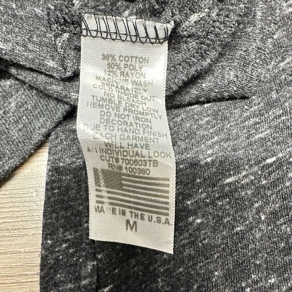 Rebel‎ Republic BORN TO REBEL Long Sleeve Gray Sweat Top Womens M USA Rock Biker - Picture 8 of 9